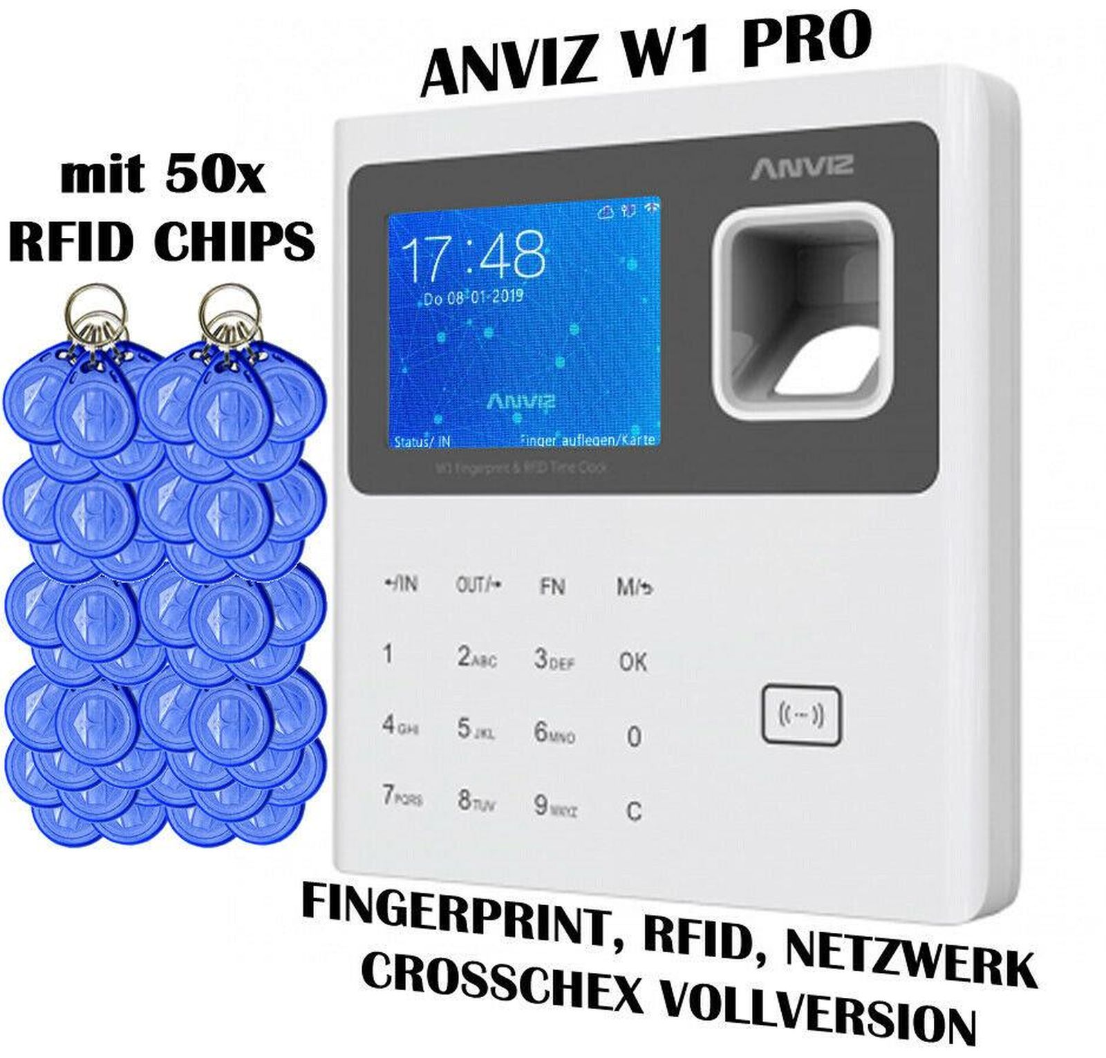 Anviz Zeiterfassung Netzwerk, WLAN, USB, Türöffner - Wählen Sie Ihre Konfiguration